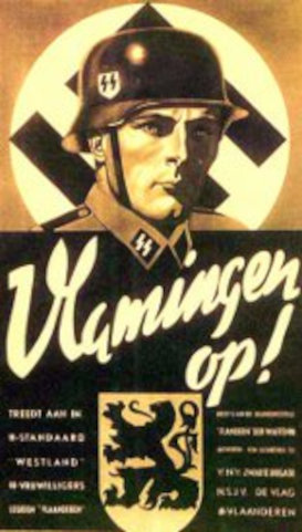 Nazi-propagandaposter tegen het goddeloze bolsjevisme