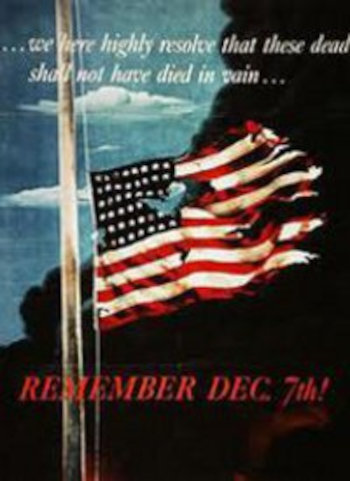 Amerikaanse propagandaposter over de aanval op Pearl Harbor