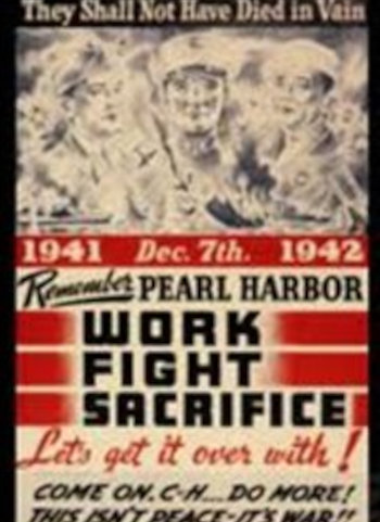 Amerikaanse propagandaposter over de aanval op Pearl Harbor